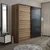 Hanah Home Garderober Kale-7169, 220x210x60 cm, Hrast-crni