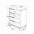 Hanah Home Komoda 74,8x95,1x44,5cm Bela