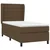 Greatstore Box spring postelja z vzmetnico temno rjava 90x200 cm blago