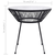 Vrtni blagovaonski stol crni O 70 x 74 cm od ratana i stakla