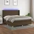 Vidaxl Box spring postelja z vzmetnico LED temno rjava 180x200cm blago