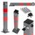 ModernHome Sklopiva Parking barijera STUB sivi 60 cm with Key and Reflective Stripes