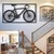 WallXpert metalni zidni ukras 5396, bicikl u ramu, 75 x 42 cm, crni