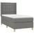 Vidaxl Box spring postelja z vzmetnico LED temno siva 80x200 cm blago