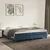 Vidaxl Box spring postelja z vzmetnico temno modra 200x200 cm žamet