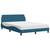 Krevet s madracem Dover plavi 140x190 cm baršunasti