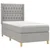shumee Box spring postelja z vzmetnico LED sv. siva 100x200 cm blago