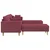 Sofa s jastukom 3 pcs Vinska crvena tkanina