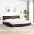 Vidaxl Postelja z vzmetnico temno rjava 200x200 cm blago