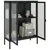 Komoda crna 75 x 35 x 105 cm od stakla i čelika