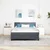 Vidaxl LED Box Spring Postelja z LED Temno siva 160 x 200 cm Žamet