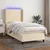 Greatstore Box spring postelja z vzmetnico LED krem 100x200 cm blago