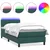 Box Spring krevet s madracem i LED tamnozeleni 80x220 cm baršun