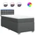 vidaXL Box spring postelja z vzmetnico temno siva 90x200 cm blago