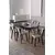 HANAH HOME Rasklopivi trpezarijski sto i stolice (7 delova) Exve Black Marble Grey