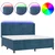 Krevet box spring s madracem LED tamnoplavi 200x200 cm baršun