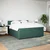 Vidaxl Box spring postelja z vzmetnico temno zelena 200x200 cm žamet