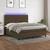 Vidaxl Box spring postelja z vzmetnico LED temno rjava 180x200cm blago