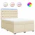 vidaXL Box spring postelja z vzmetnico krem 140x200 cm blago