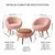 ATELIER DEL SOFA Fotelje i klub stočić Lida Wellsoft Pink