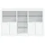 Komoda s LED svjetlima bijela 162 x 37 x 100 cm
