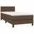 Vidaxl Box spring postelja z vzmetnico LED temno rjava 90x200 cm blago