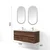 Skye Decor Set kupatilskog ormarića sa umivaonikom i ogledalom, 2 dela, Braon