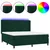 vidaXL Box spring postelja z vzmetnico LED tem. zelena 160x200cm žamet