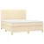 Vidaxl Box spring postelja z vzmetnico krem 160x200 cm blago
