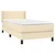 Vidaxl Box spring postelja z vzmetnico krem 90x200 cm blago