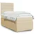 Vidaxl Box spring postelja z vzmetnico krem 100x200 cm blago