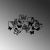 Wallity Zidna dekoracija Butterflies - M, 50 x 29 cm, Crna