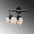 Opviq Zidna lampa 2 x E27 Socket, Crna