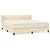 Vidaxl Box spring postelja z vzmetnico krem 160x200 cm blago
