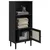 Regal za knjige SENJA izgled ratana crni 60x35x130 cm borovina
