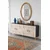Hanah Home komoda Ilay 180, 180 cm, antracit / travertin / zlatna