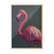 WallXpert uramljena slika 115228, ružičasti flamingo na tamnozelenoj pozadini, 50 x 70 cm, ram u boji prirodnog drveta