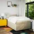 Vidaxl Box spring postelja z vzmetnico krem 120x190 cm blago