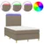 Vidaxl Box spring postelja z vzmetnico LED taupe 120x200 cm blago