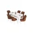 Hanah Home Set Trpezarijski sto i 6 stolica Eva, Terakota