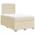 Vidaxl Box spring postelja z vzmetnico krem 120x190 cm blago
