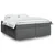 Vidaxl Box spring postelja z vzmetnico temno siva 200x200 cm blago