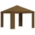 Gazebo 3 x 3 m Sivosmeđa Poliester i čelik 190 gsm