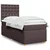 Vidaxl Box spring postelja z vzmetnico temno rjav 90x190 cm blago
