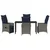 Set stola i stolica s jastukom 5 pcs Siva PE ratan