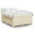 Vidaxl Box spring postelja z vzmetnico krem 140x200 cm blago