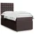 Vidaxl Box spring postelja z vzmetnico temno rjav 90x190 cm blago