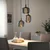 HÖGVIND Visilica s 3 lampe, niklovano/siva staklo, 41 cm