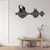WallXpert metalni zidni ukras 5384, zvučni talas sa slušalicama, 75 x 36 cm, crni