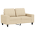 4-dijelni set sofa krem od tkanine